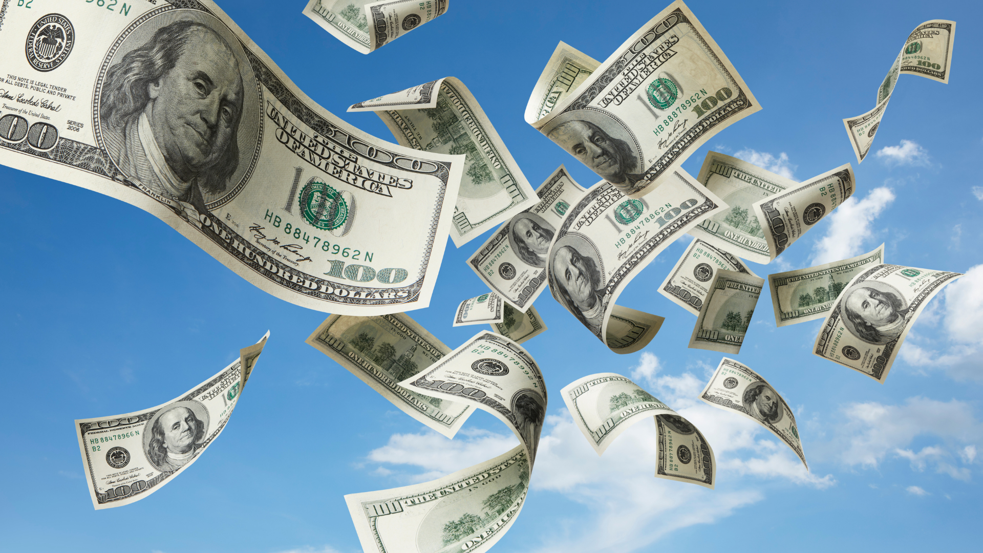 Falling money background